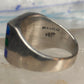 Vintage Mexico Sterling Silver Malachite Azurite Inlay Signet Ring Size 11 14.4g 925