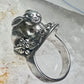 Rabbit Ring Bunny Band Floral Field size 9 sterling silver women girls