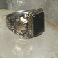 Onyx ring size 10 Carolyn Pollack sterling silver leaves band women men