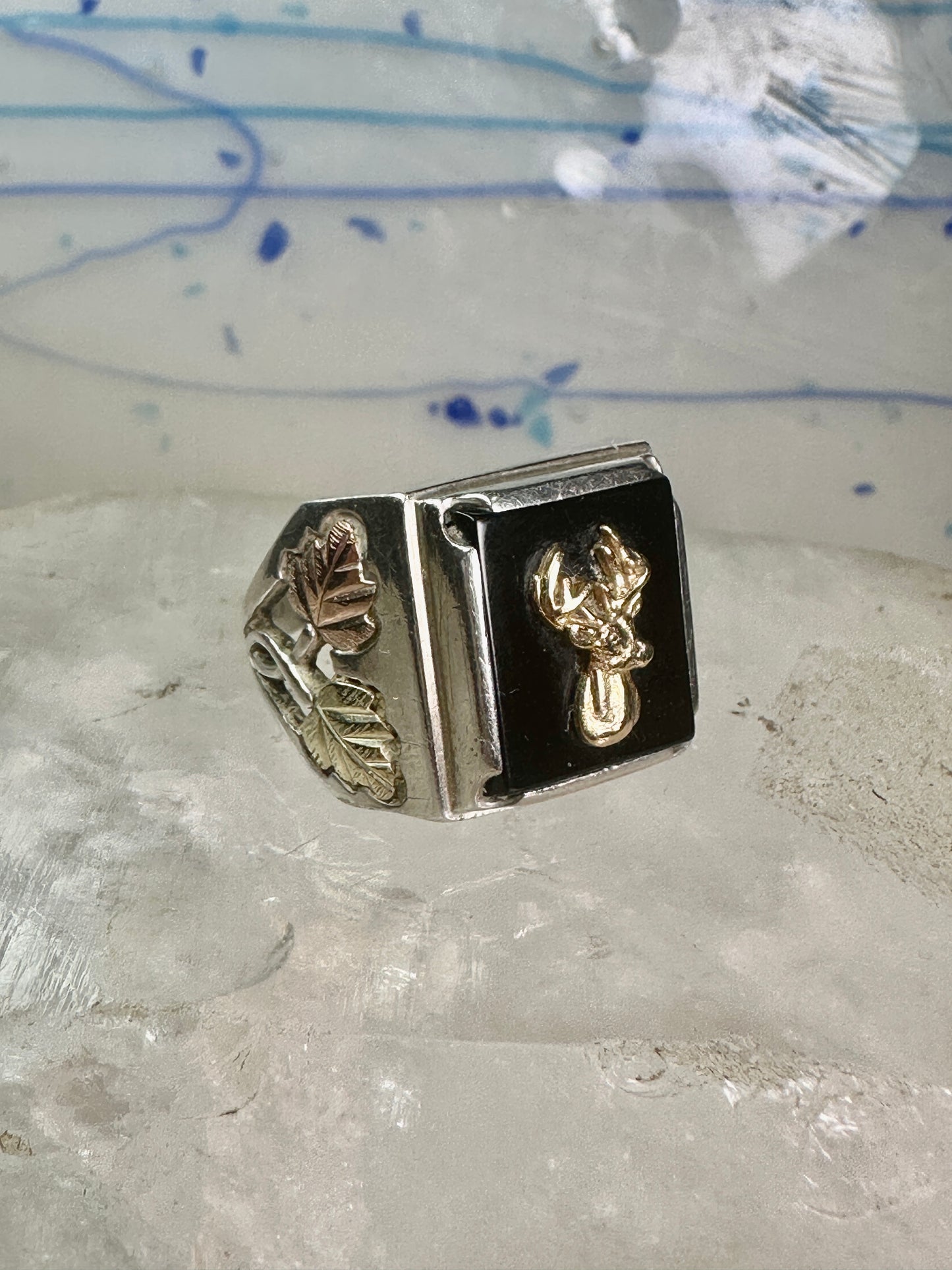 Deer ring Black Hills Gold size 10 sterling silver women men