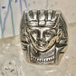King Tut ring Egyptian Pharaoh Face band size 6 sterling silver women men