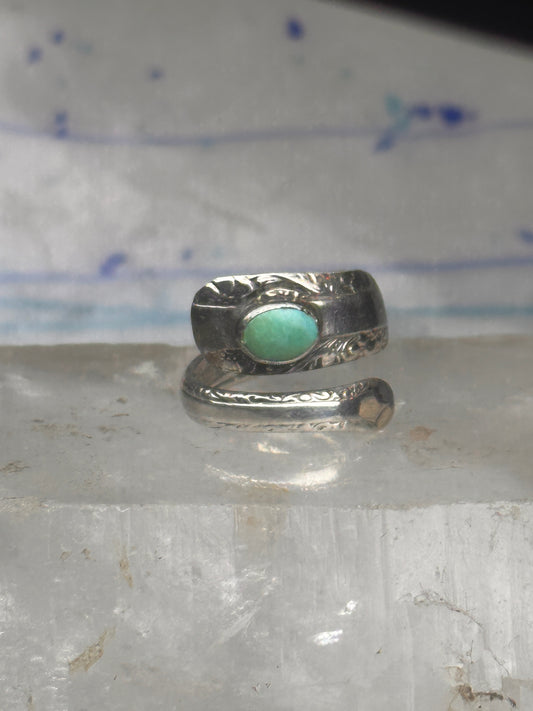 Vintage Towle Sterling Silver Candlelight Turquoise Spoon Ring Size 6 6.1g 925