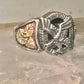 Black Hills Gold ring eagle leaves onyx band Size 10.2 sterling silver women men