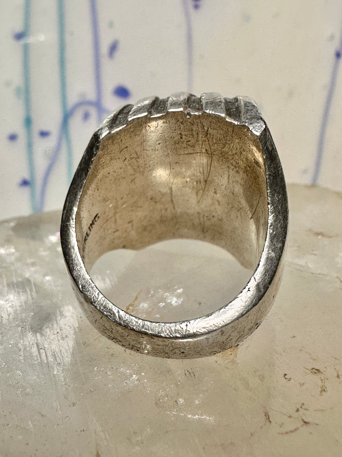 King Tut ring Egyptian Pharaoh Face band size 6 sterling silver women men