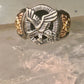 Black Hills Gold ring eagle leaves onyx band Size 10.2 sterling silver women men