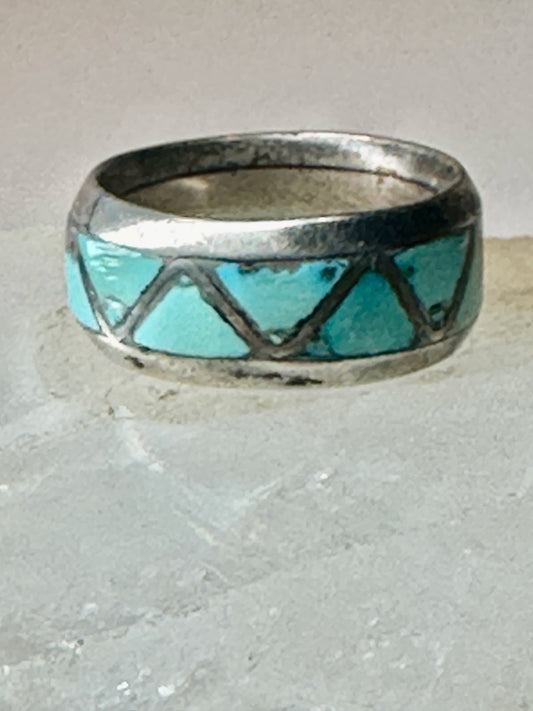 Zuni ring Turquoise band size 6.75 sterling silver women men