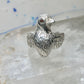 Bird ring sterling silver size 6 adj open band Peace dove women