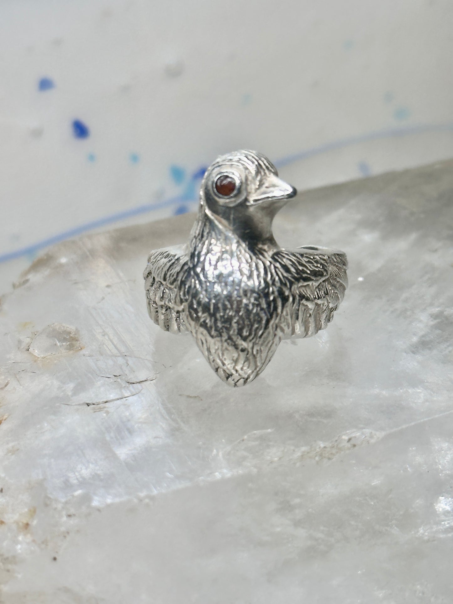 Bird ring sterling silver size 6 adj open band Peace dove women