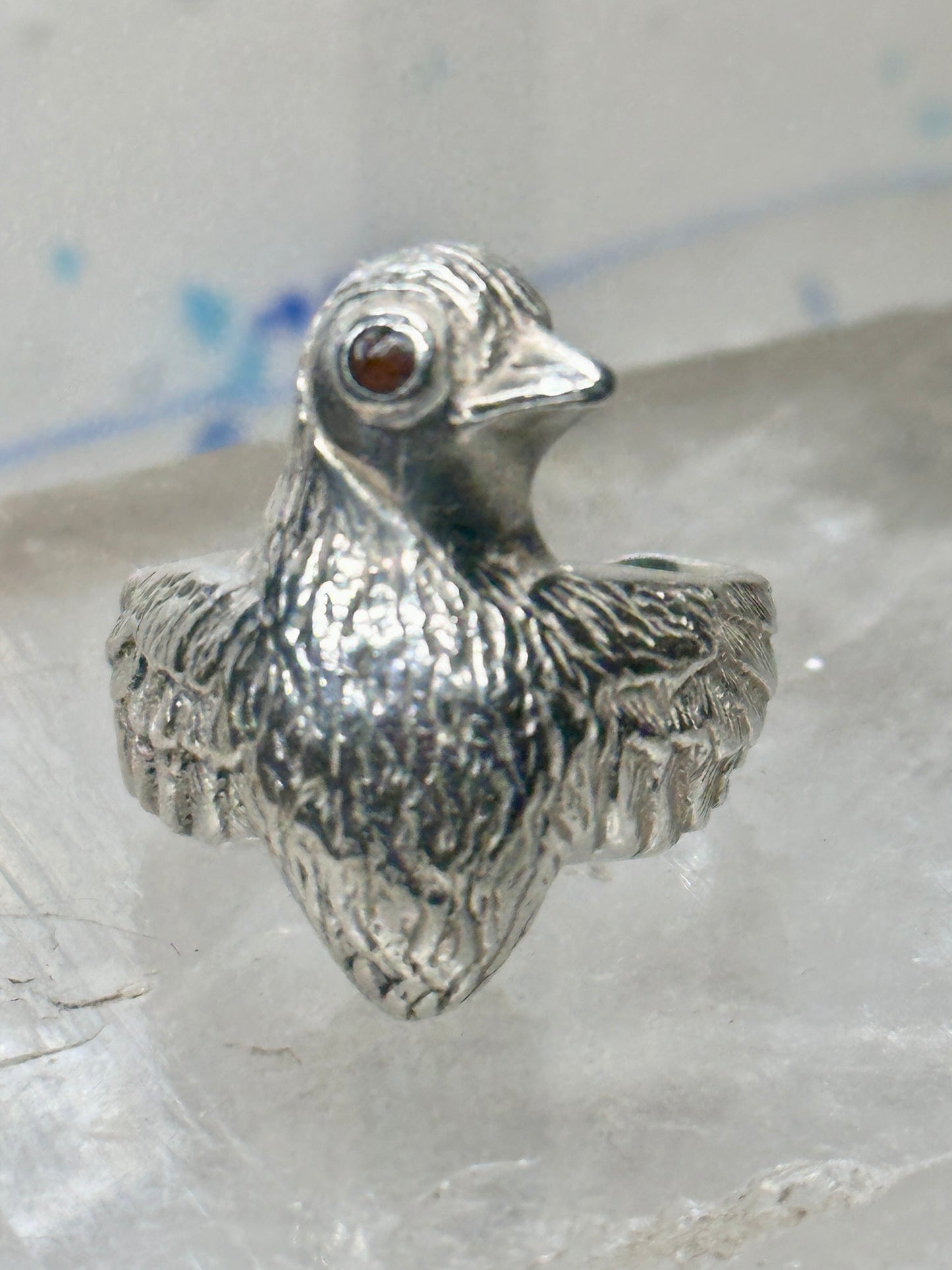 Bird ring sterling silver size 6 adj open band Peace dove women