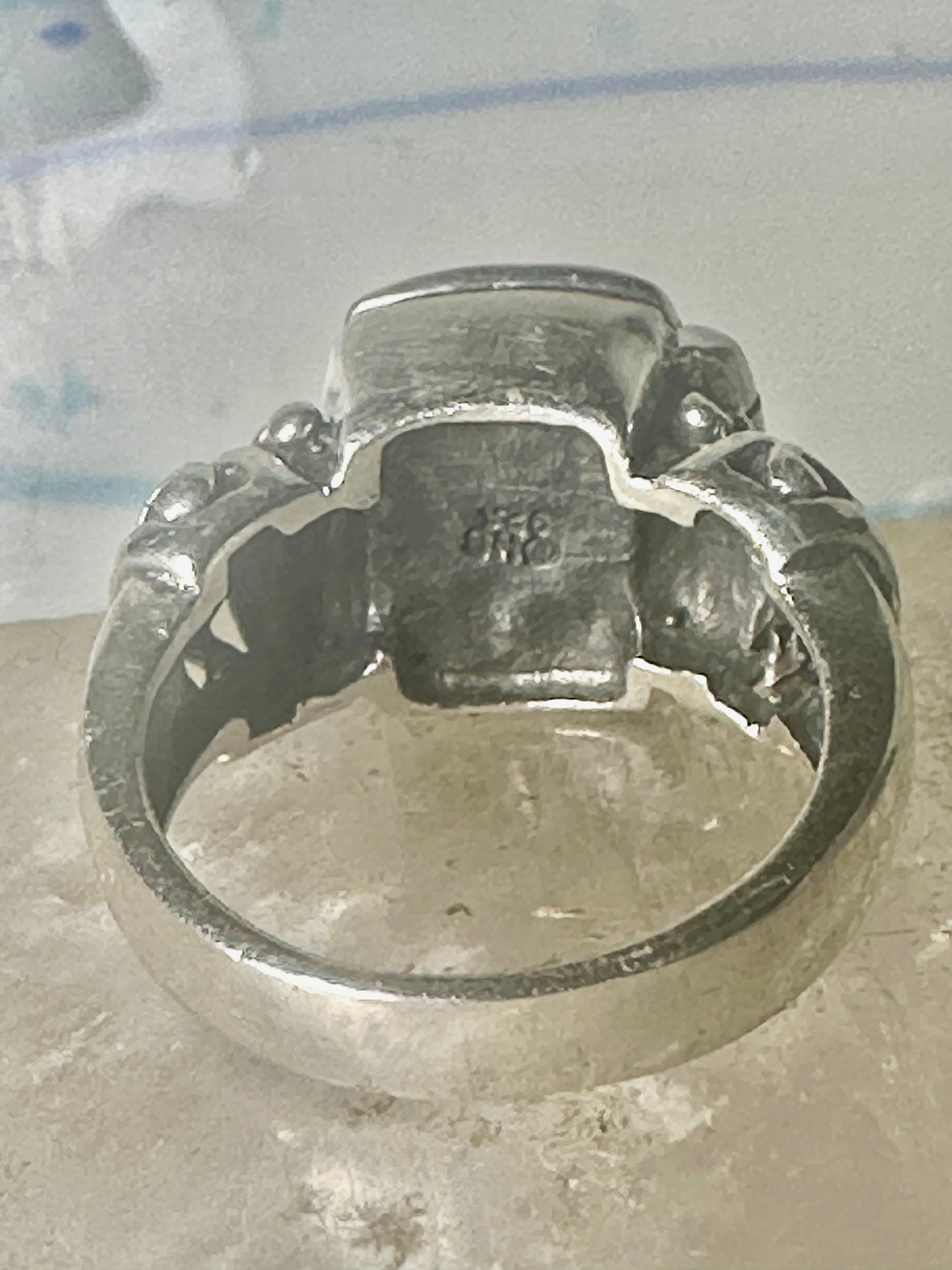 Cross poison ring Religious Christian size 6 sterling silver women girls