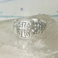 Cross poison ring Religious Christian size 6 sterling silver women girls