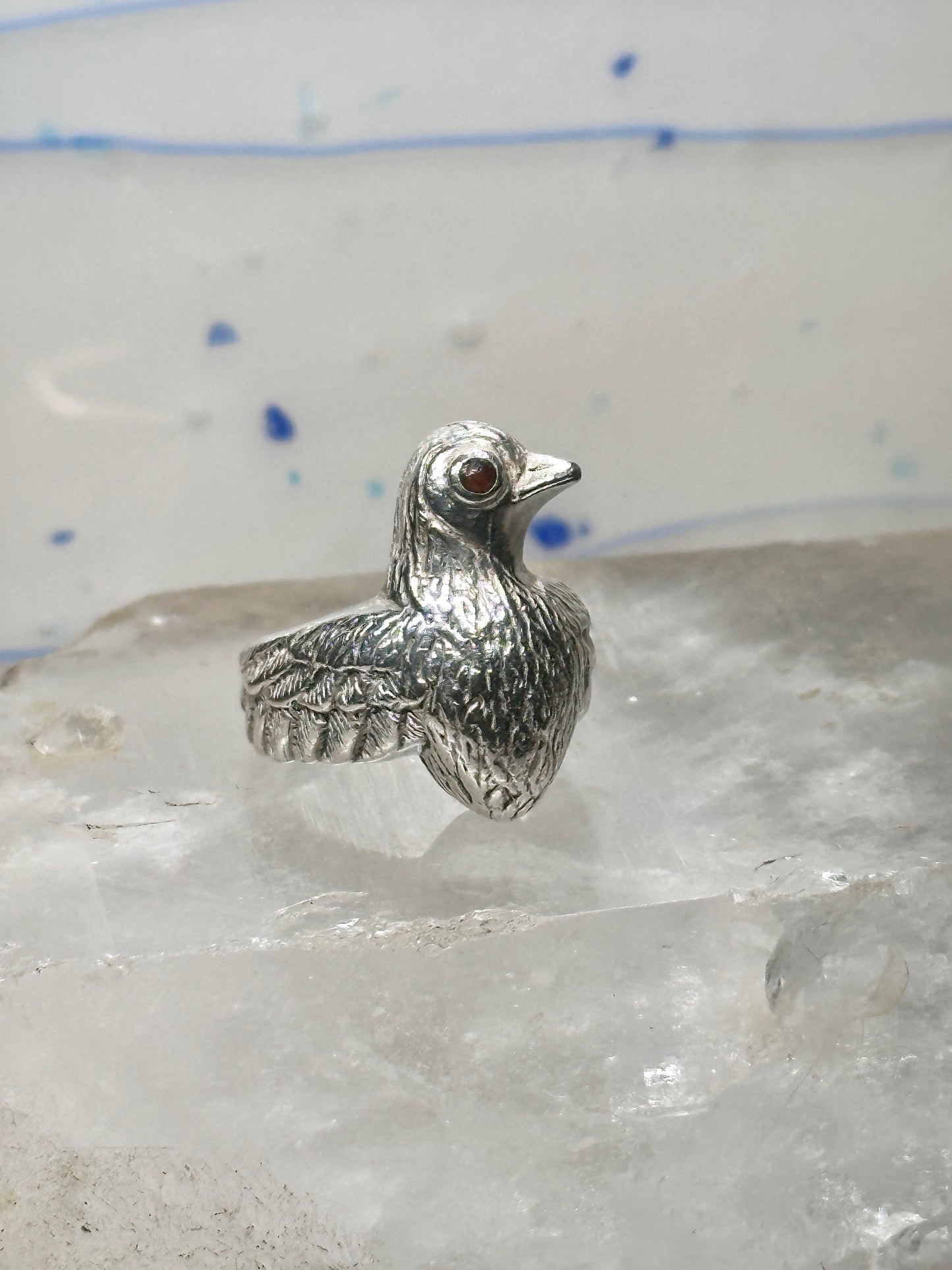 Bird ring sterling silver size 6 adj open band Peace dove women