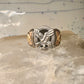 Black Hills Gold ring eagle leaves onyx band Size 10.2 sterling silver women men