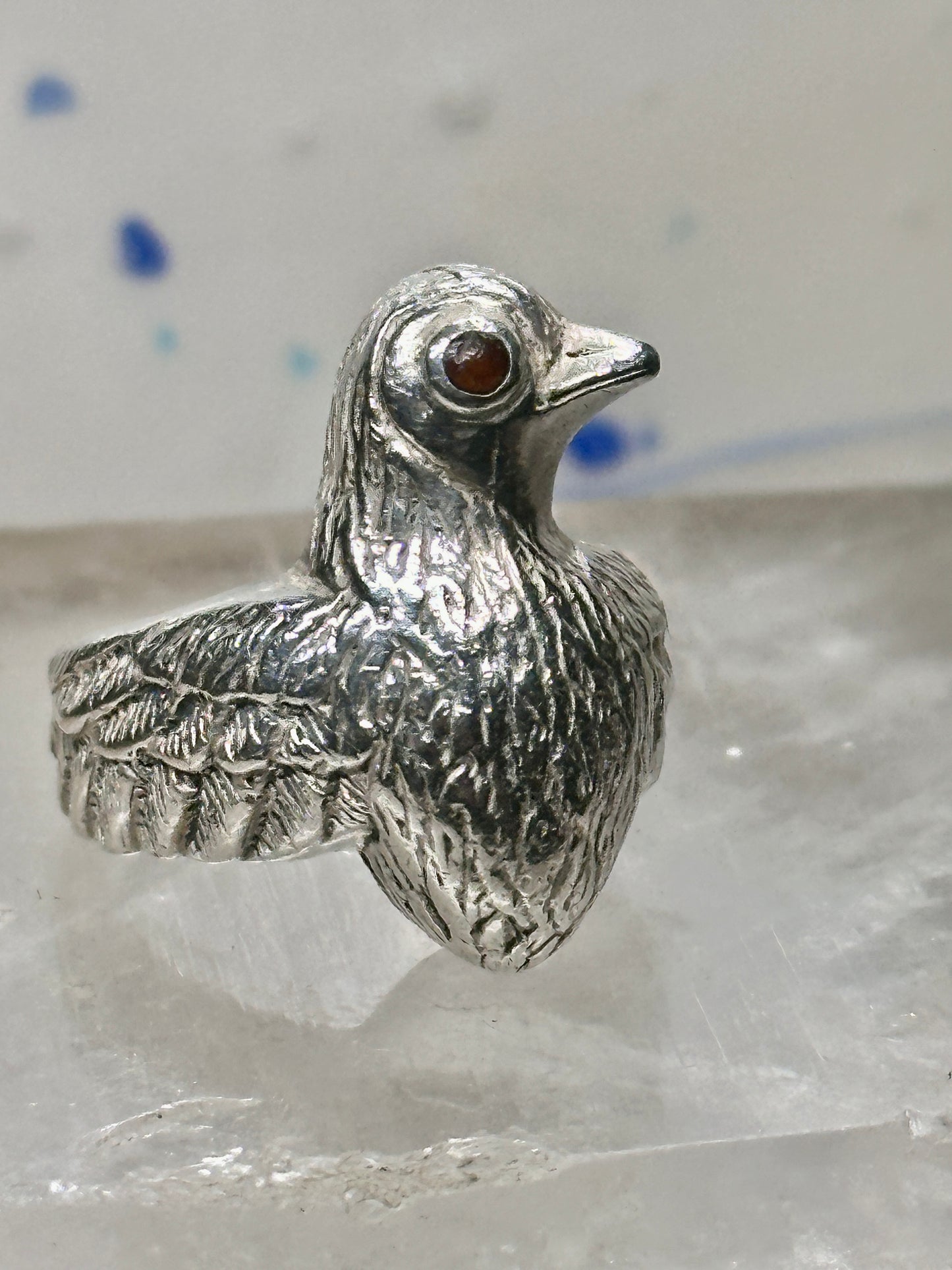 Bird ring sterling silver size 6 adj open band Peace dove women