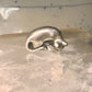 James Yesberger cat ring sleeping kitten band Size 5.75 sterling silver women