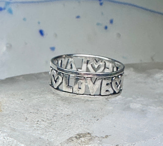 Love Laugh Live Ring Vintage Band size 6.75 sterling silver women girls