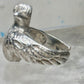 Bird ring sterling silver size 6 adj open band Peace dove women