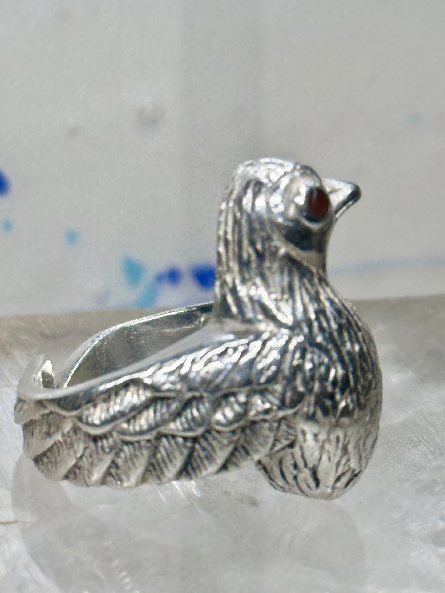 Bird ring sterling silver size 6 adj open band Peace dove women