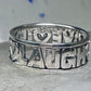Love Laugh Live Ring Vintage Band size 6.75 sterling silver women girls