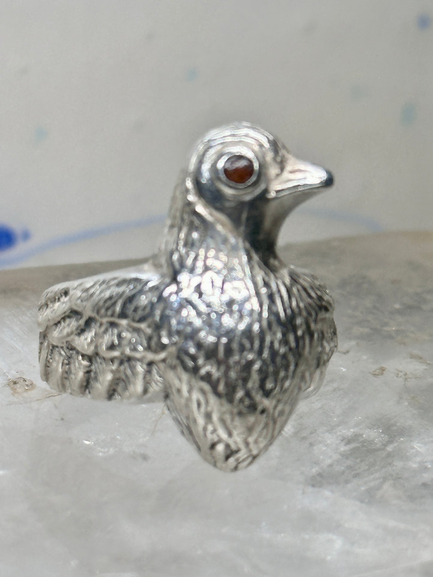 Bird ring sterling silver size 6 adj open band Peace dove women