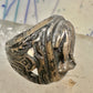 Native American face old ring size 7 sterling silver women men signed sterling hard to read