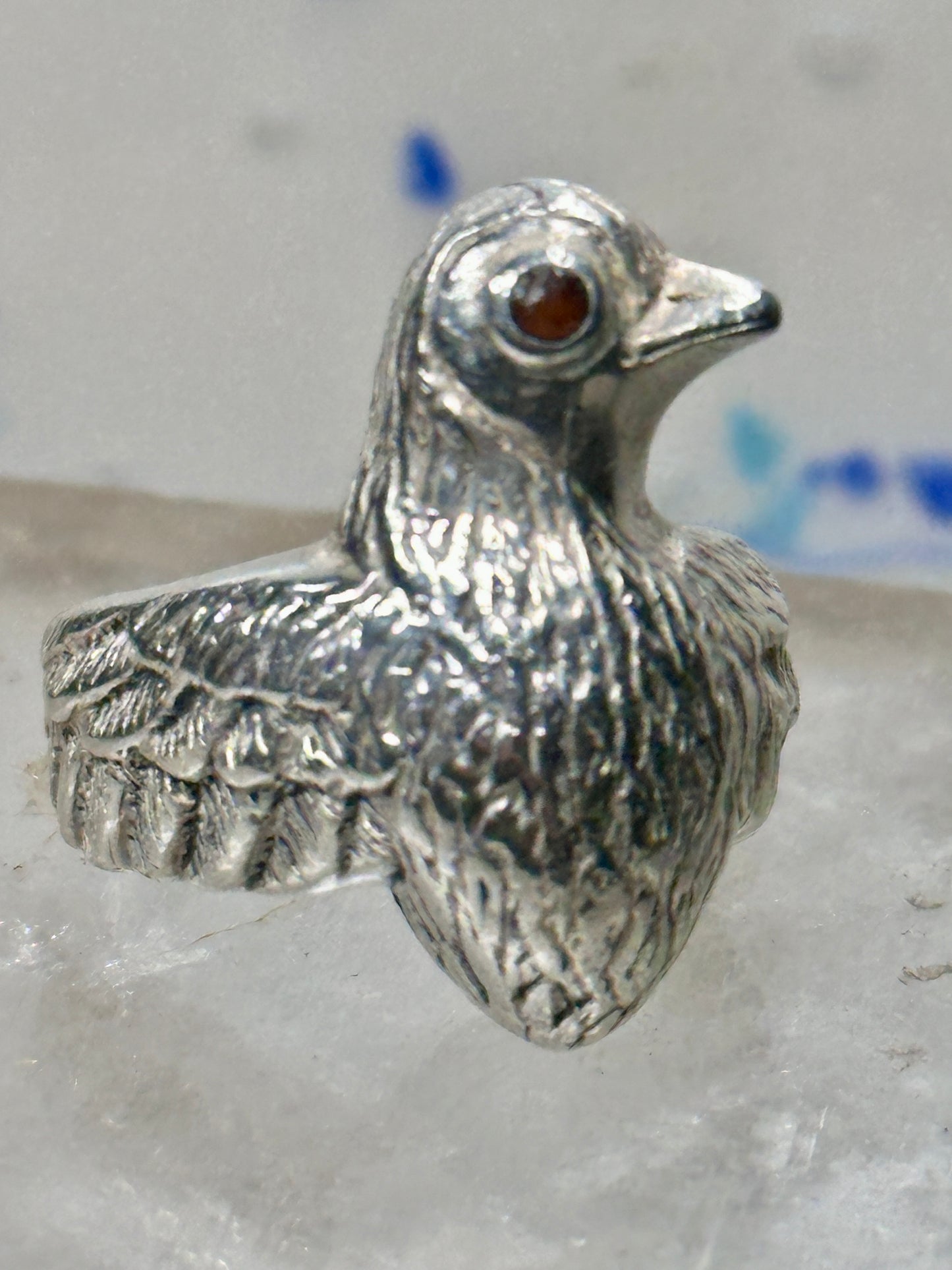 Bird ring sterling silver size 6 adj open band Peace dove women