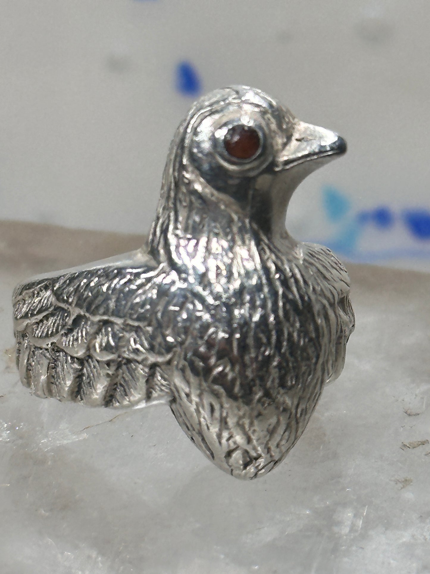 Bird ring sterling silver size 6 adj open band Peace dove women