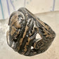 Native American face old ring size 7 sterling silver women men signed sterling hard to read