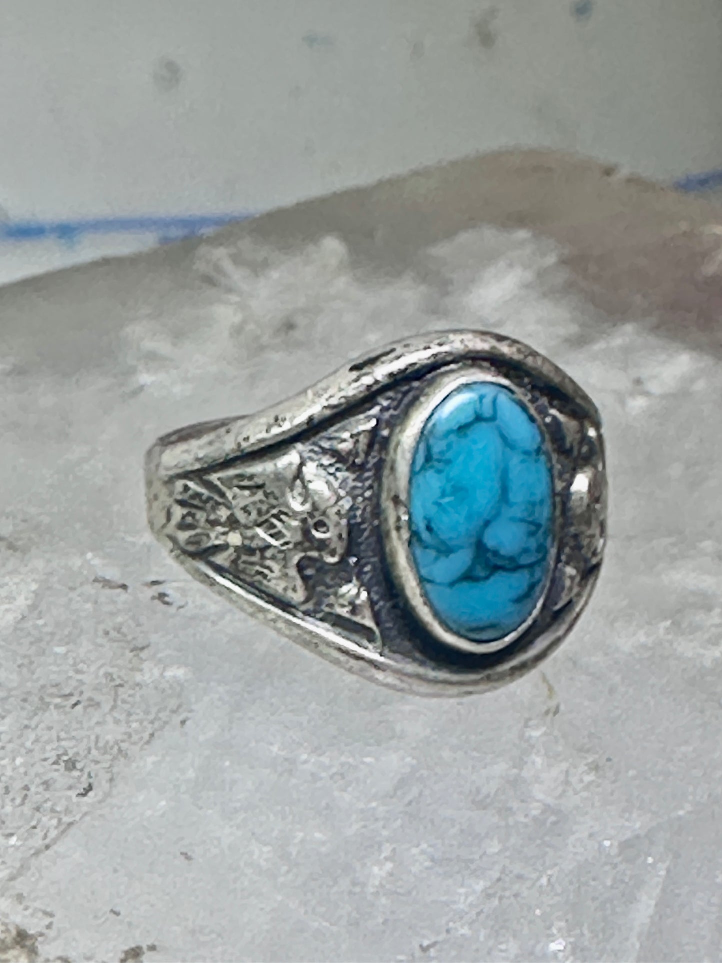 Navajo Phoenix Bell trading Ring Turquoise Band size 5.75 sterling silver women girls