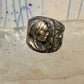 Native American face old ring size 7 sterling silver women men signed sterling hard to read