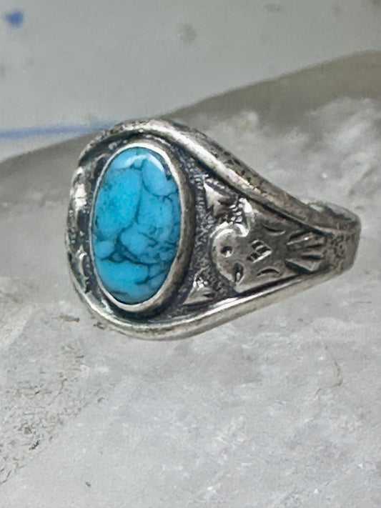 Navajo Phoenix Bell trading Ring Turquoise Band size 5.75 sterling silver women girls