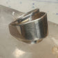 Vintage Mexico Sterling Silver Modernist Bypass Ribbon Wrap Ring Size 6.75 11.9g 925