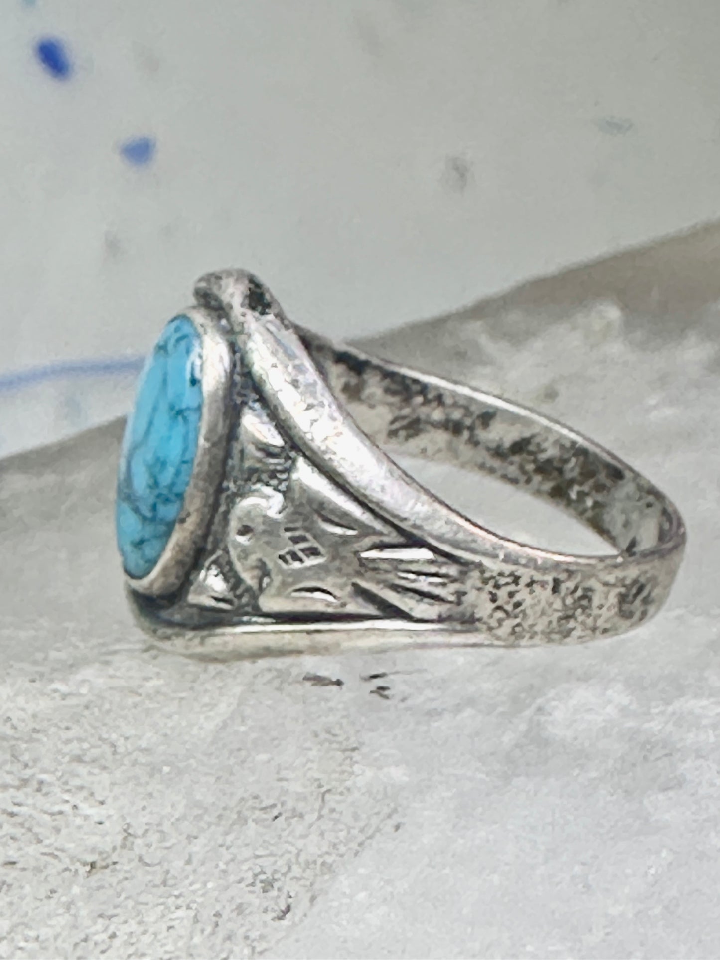 Navajo Phoenix Bell trading Ring Turquoise Band size 5.75 sterling silver women girls