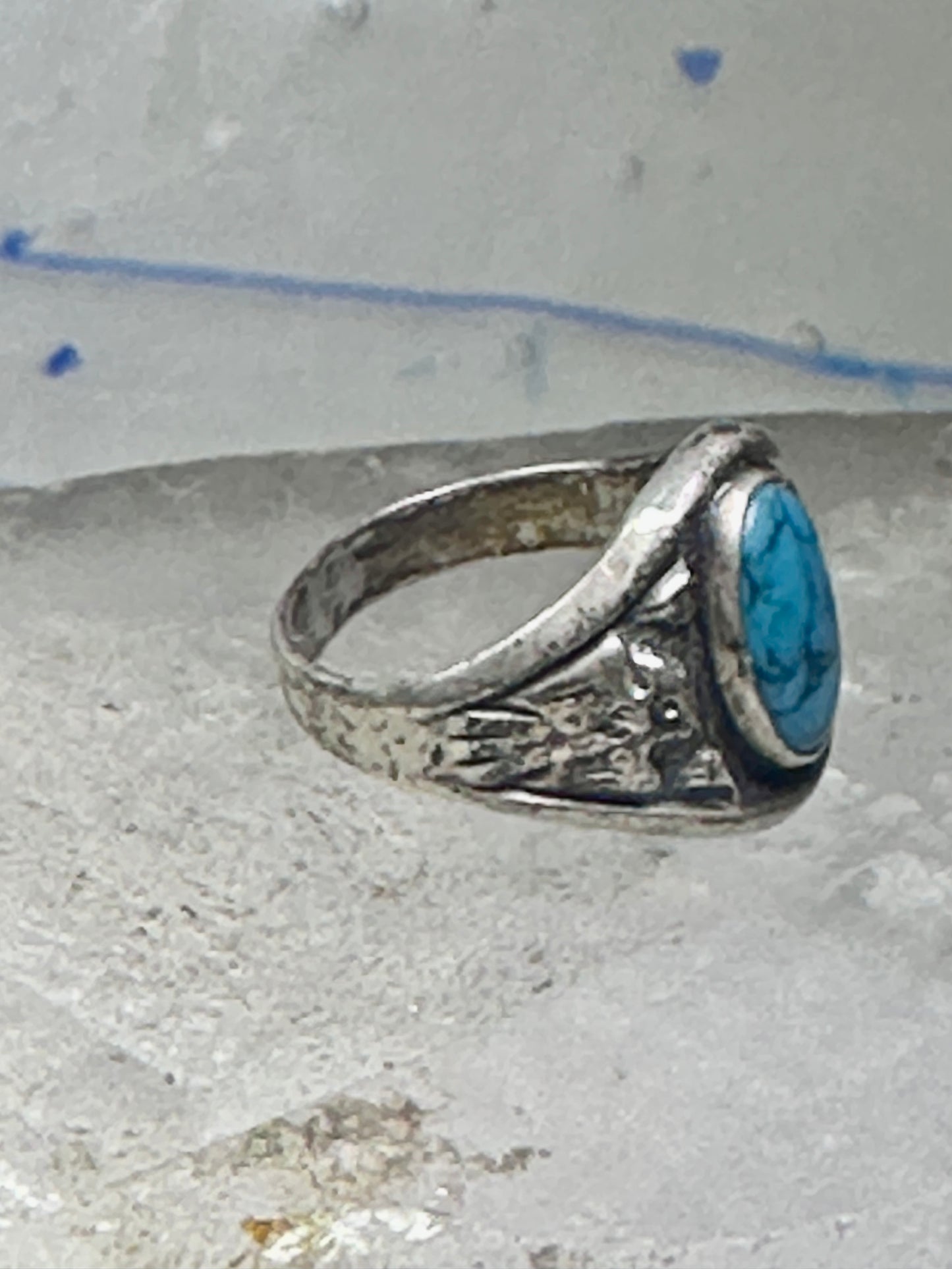 Navajo Phoenix Bell trading Ring Turquoise Band size 5.75 sterling silver women girls