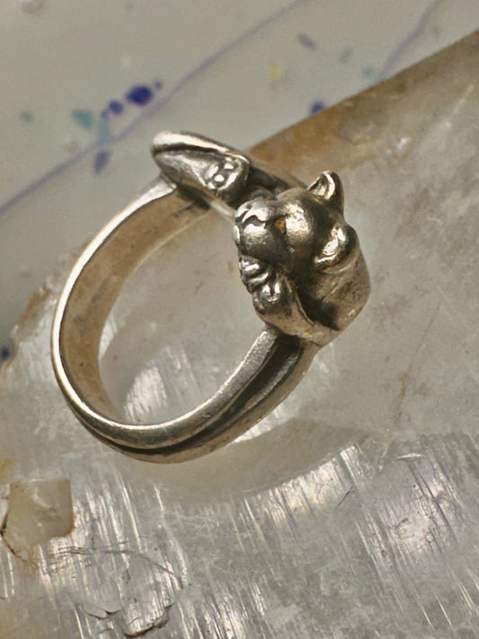 James Yesberger cat ring sleeping kitten band Size 5.75 sterling silver women