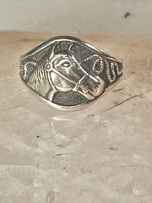 Horse ring size 6.75 cowgirl band by Bell sterling silver women