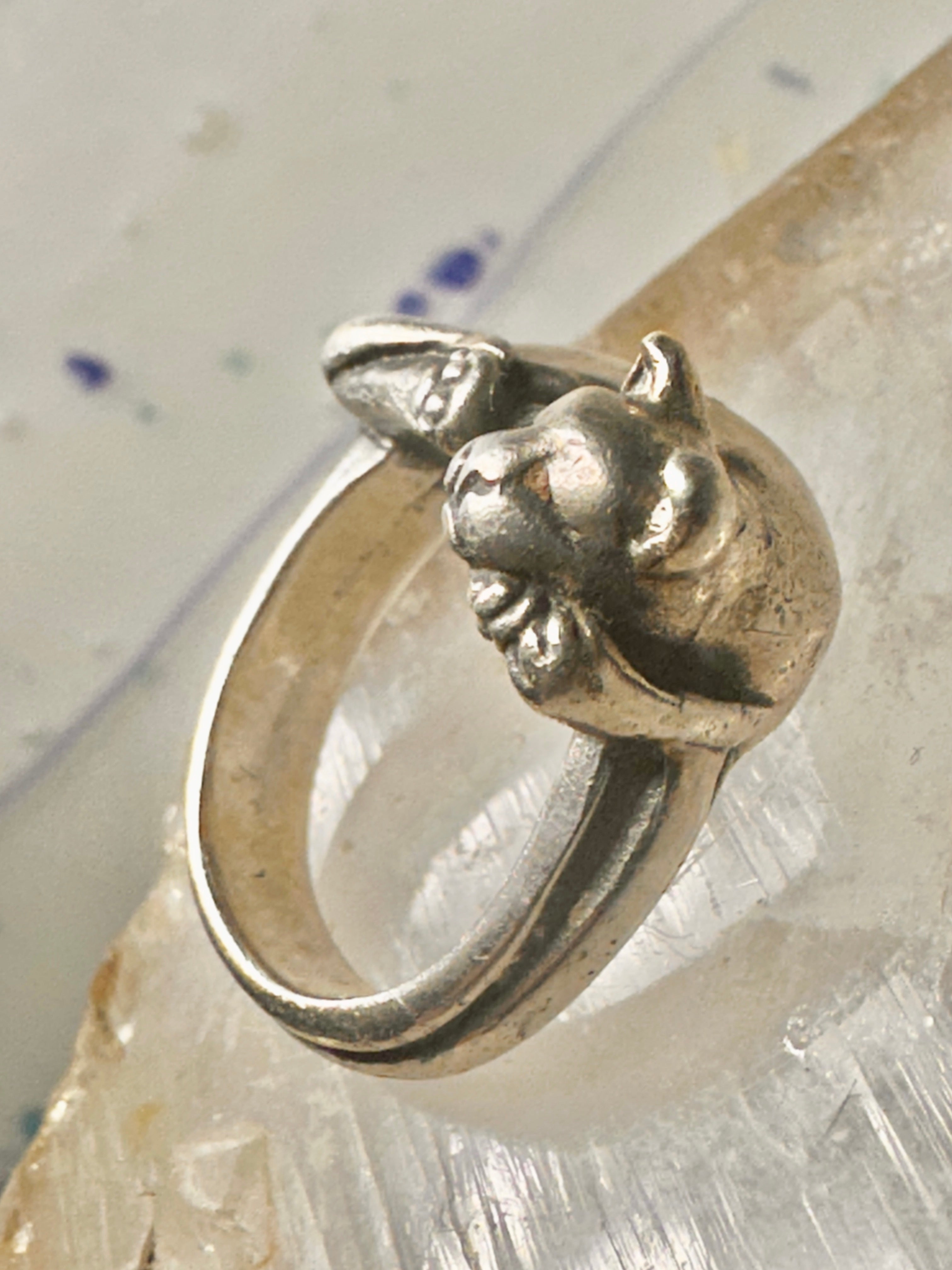 James Yesberger cat ring sleeping kitten band Size 5.75 sterling