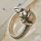 James Yesberger cat ring sleeping kitten band Size 5.75 sterling silver women