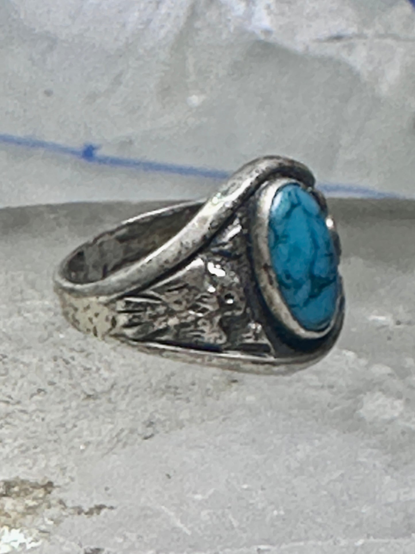 Navajo Phoenix Bell trading Ring Turquoise Band size 5.75 sterling silver women girls