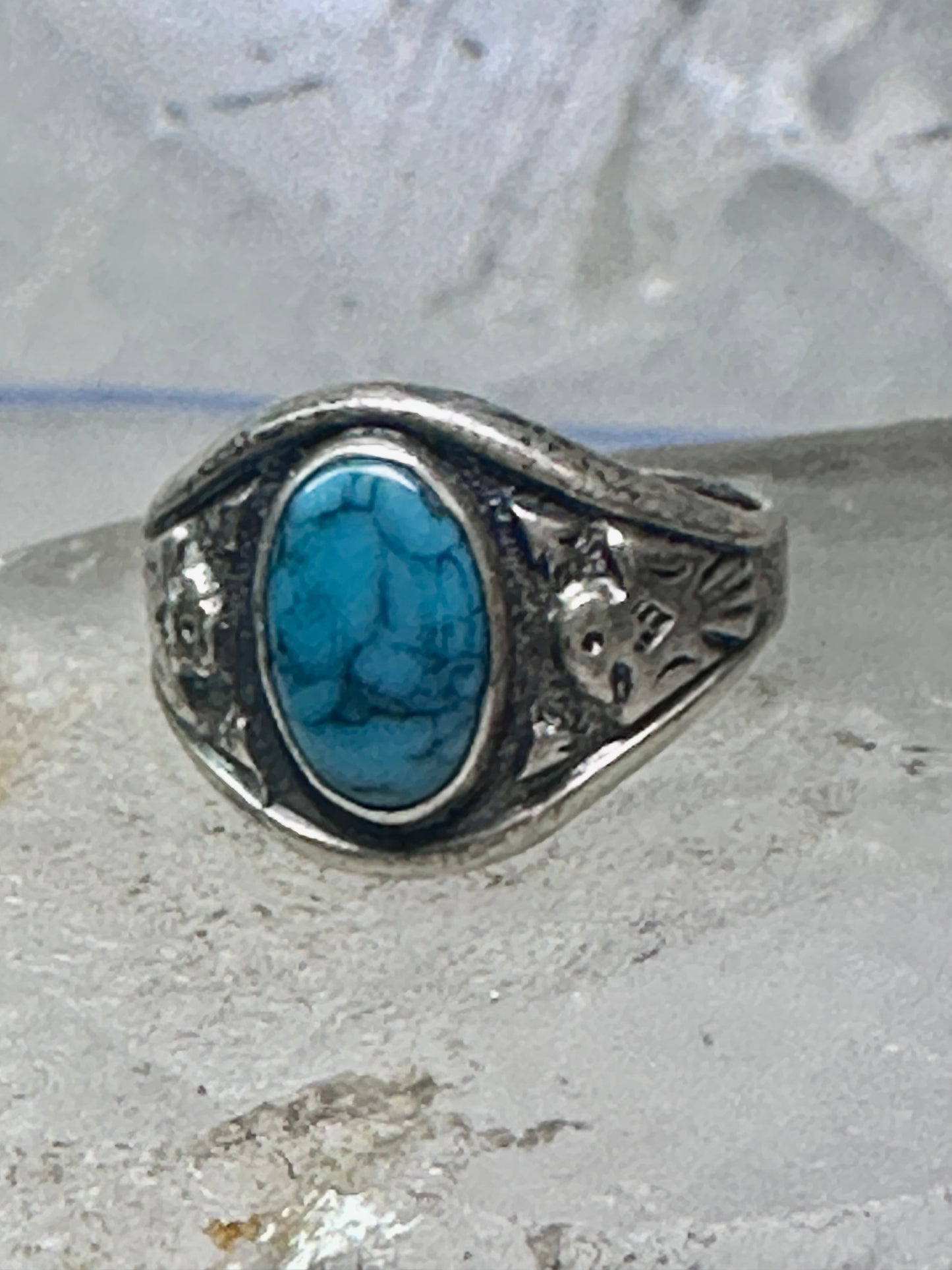 Navajo Phoenix Bell trading Ring Turquoise Band size 5.75 sterling silver women girls