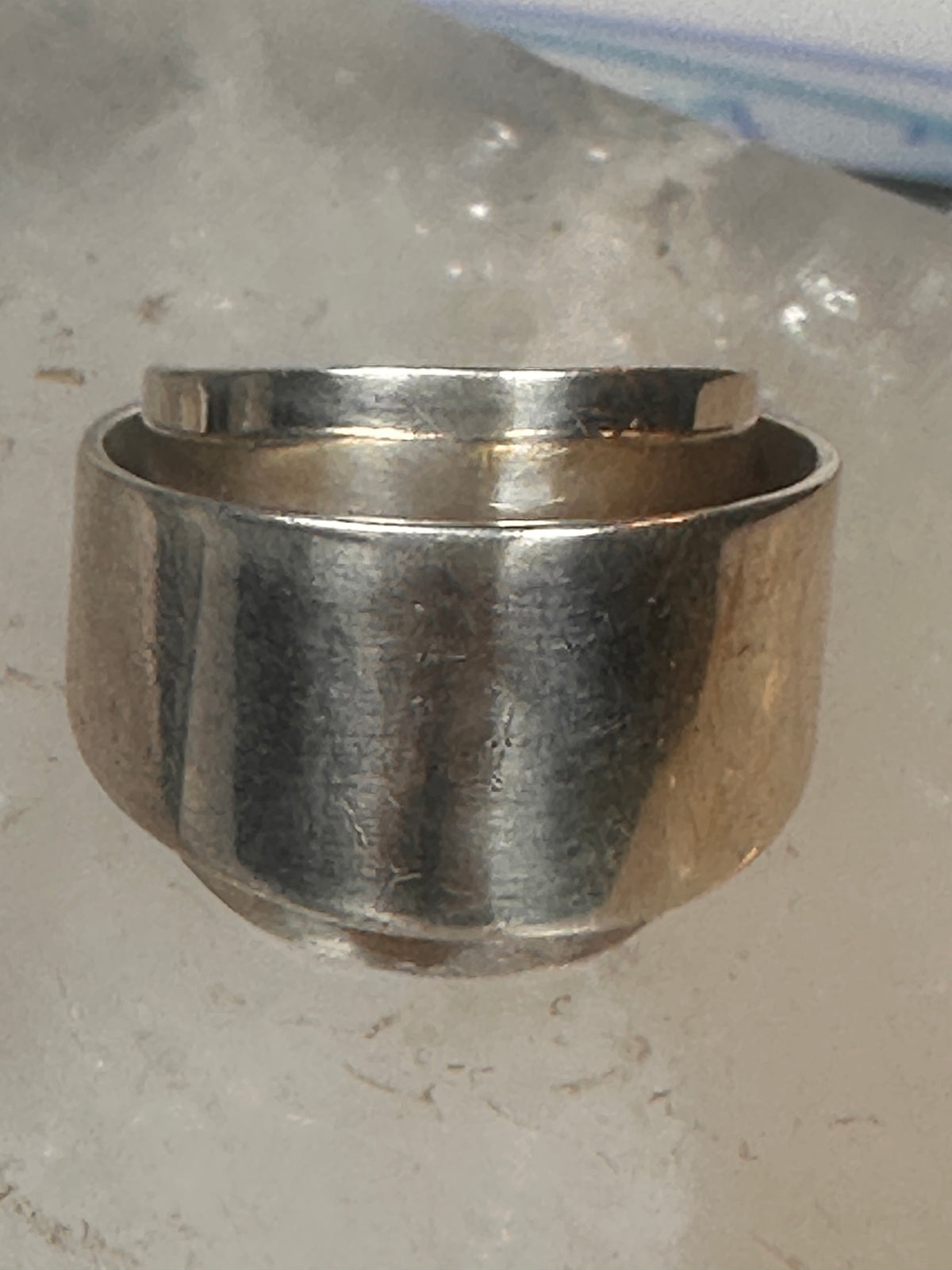 Vintage Mexico Sterling Silver Modernist Bypass Ribbon Wrap Ring Size 6.75 11.9g 925