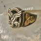 Black Hills Gold ring eagle leaves onyx band Size 10.2 sterling silver women men