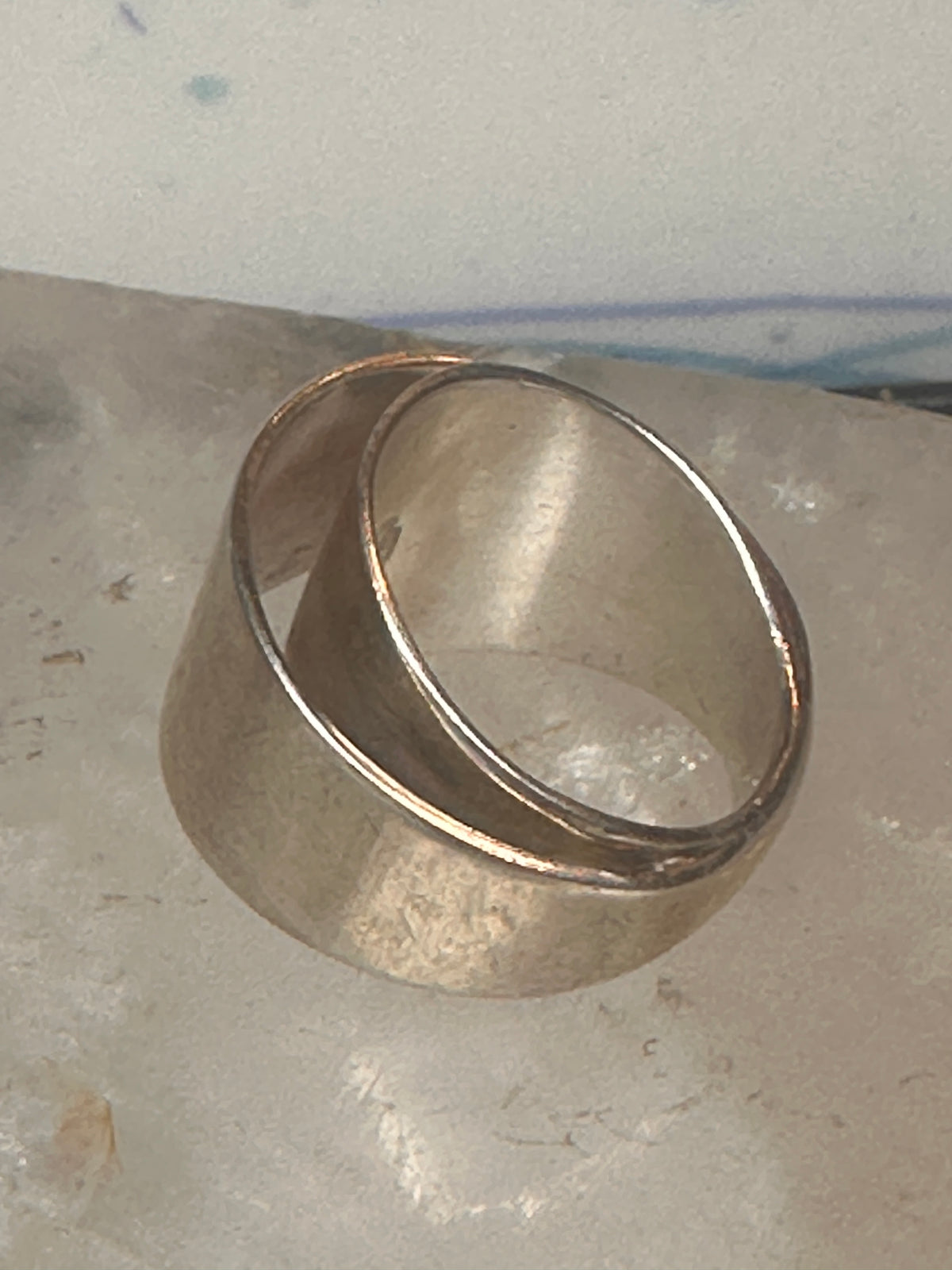 Vintage Mexico Sterling Silver Modernist Bypass Ribbon Wrap Ring Size 6.75 11.9g 925