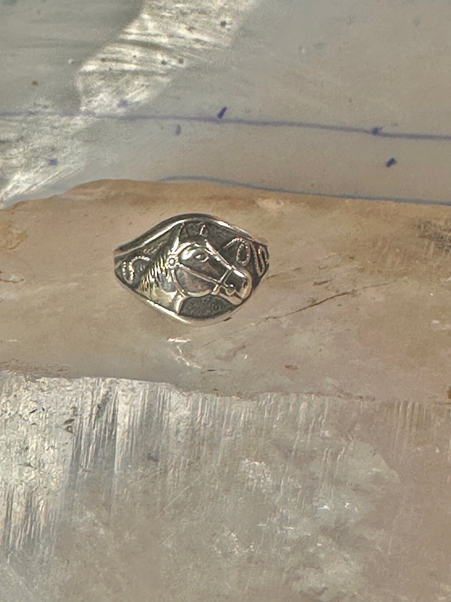 Horse ring size 6.75 cowgirl band by Bell sterling silver women