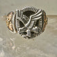 Black Hills Gold ring eagle leaves onyx band Size 10.2 sterling silver women men