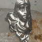 Vintage Sterling Silver Flowing Hair Art Nouveau Lady Face Ring Size 6.75 11.9g 925