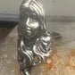 Vintage Sterling Silver Flowing Hair Art Nouveau Lady Face Ring Size 6.75 11.9g 925