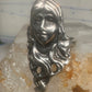 Vintage Sterling Silver Flowing Hair Art Nouveau Lady Face Ring Size 6.75 11.9g 925