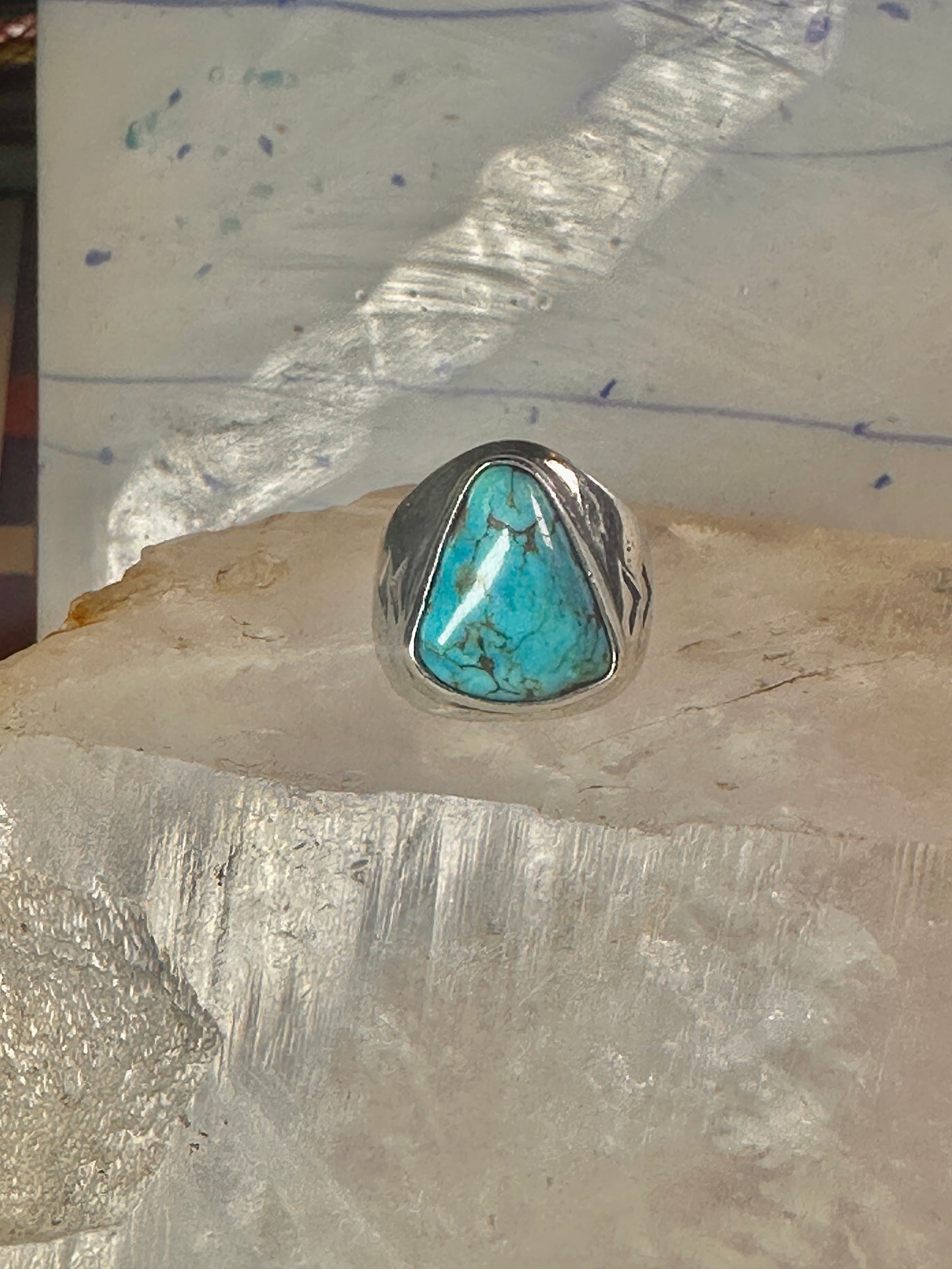 Navajo ring turquoise size 8.75  sterling silver women men