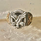 Black Hills Gold ring eagle leaves onyx band Size 10.2 sterling silver women men